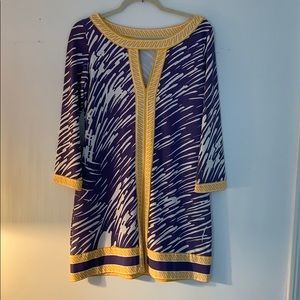 Tracy Negoshian purple/yellow-gold dress